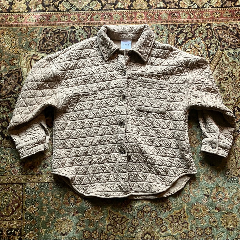 Le Lis Oversized Quilted Button-Up Shirt